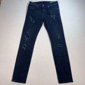 Diesel Thommer Ripped Jeans Men's 30 (fits 31x32) Blue Slim Skinny Stretch Italy